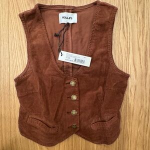 ROLLA'S WOMEN'S CORDUROY HALTER VEST- Brand new with tags